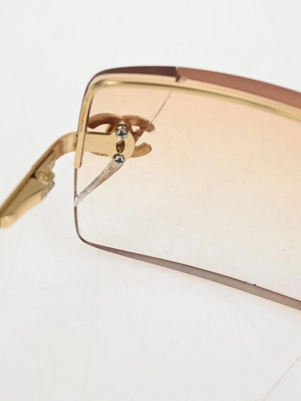 CHANEL CC Logo Rhinestone Rimless Sunglasses 4092-B Plastic Metal GHW 63RL930 - Picture 6 of 16